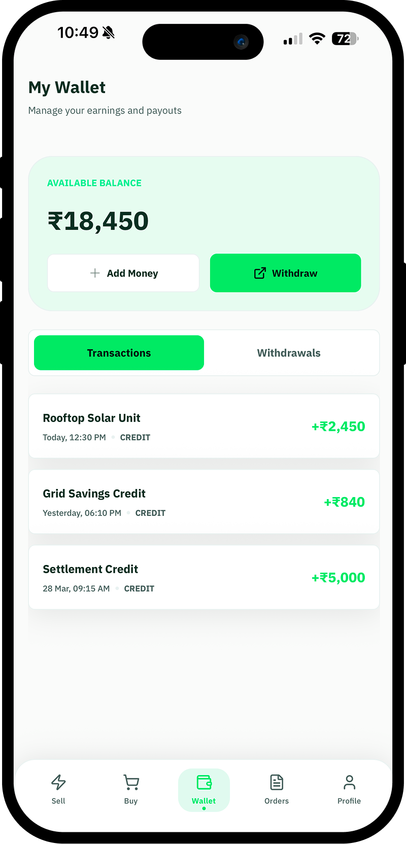 Aatral Order Ledger & Wallet Screen